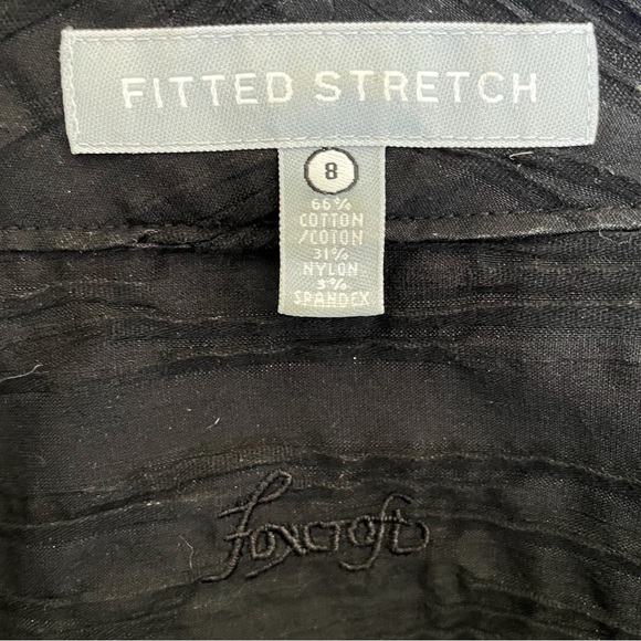 Foxcroft Textured Fitted Stretch Button Up Shirt - Picture 8 of 9